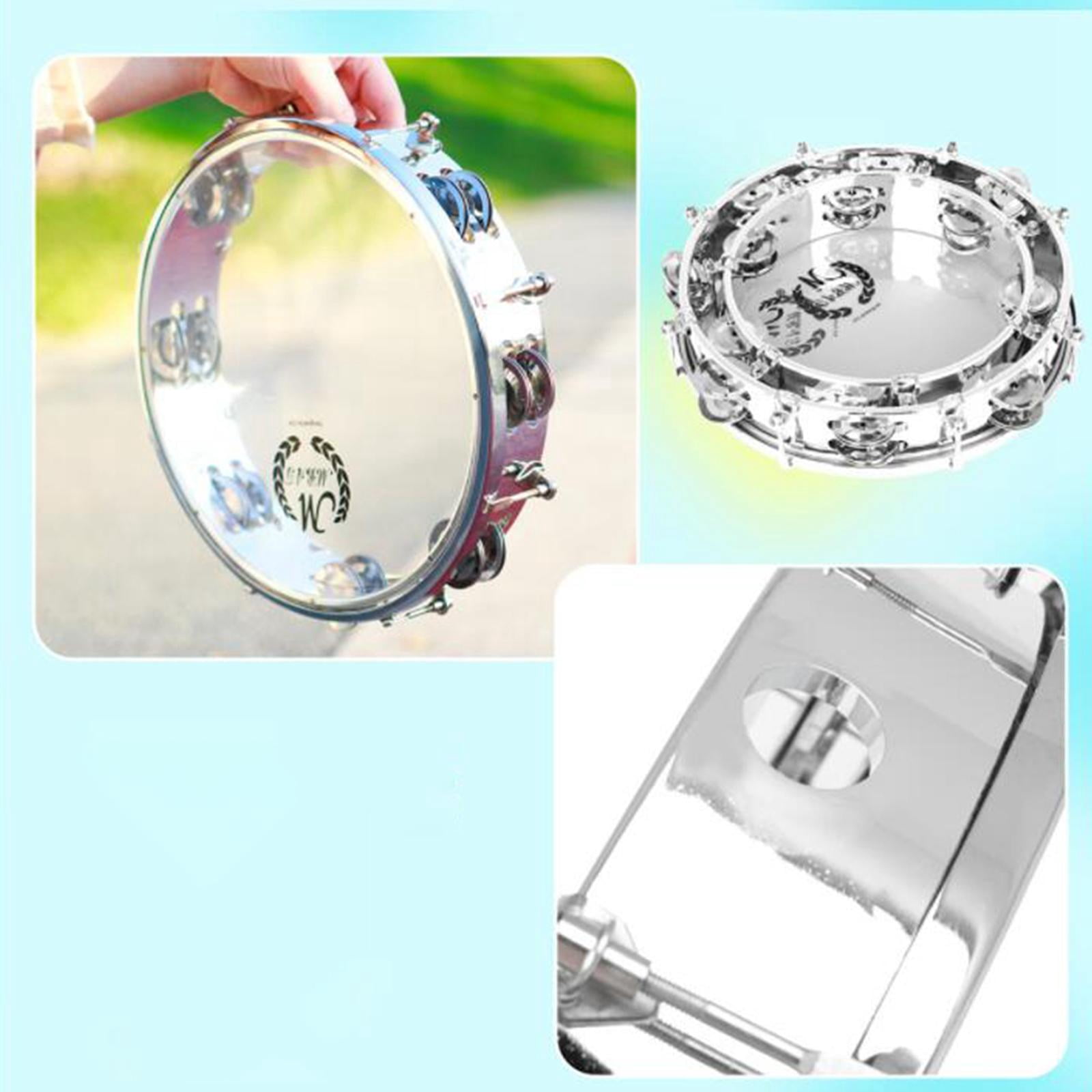 LeeQinersw Percussion Tambourine Capoeira Blowing Jingles Tamborine for 3+ Years Old Party 8inch Clear