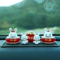 thumbnail image 3 of VONKY Chinese Rabbit Statue Bunny Figurine Craft for Holiday Store Decoration Sitting, 3 of 9