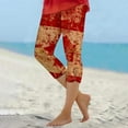 thumbnail image 2 of MIASHUI Leggings Imprimés Mode Décontractée pour Femmes Pantalon Confortable pour un Ajustement Extensible et un Port Confortable Style Quotidien Rouge, TG, 2 of 5