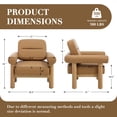 thumbnail image 5 of Guyou Modern Accent Chair, Boucle Accent Chairs, PU Upholstered Barrel Chairs with Solid Wood Frame, Cozy Armchair Chair, Comfy Side Chair for Living Room Bedroom Reading, Brown, 5 of 9