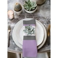 thumbnail image 2 of Purple Morocco Cloth Napkins Set of 4 Reusable Dinner Napkins, Boho Stitching Pattern Stripes Grey Cocktail Napkin Washable Table Napkins for Wedding/Holiday Party/Baby Shower 20"x20", 2 of 7