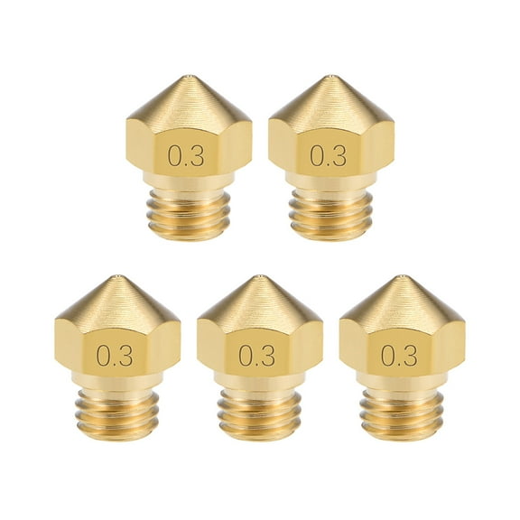 0.3mm 3D Printer Nozzle Head M7 Thread Replacement for MK10 1.75mm Extruder Print Brass 5pcs