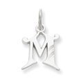 thumbnail image 1 of 14K White Gold Diamond Cut Initial M Charm, 1 of 2