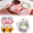 thumbnail image 2 of Chocolate Melting Pot Kit with Molds and Fork, Chocolate Melting Warming Double Pot, Mini Electric Fondue for Candy, Milk, Cheese, Butter Making (YELLOW), 2 of 9