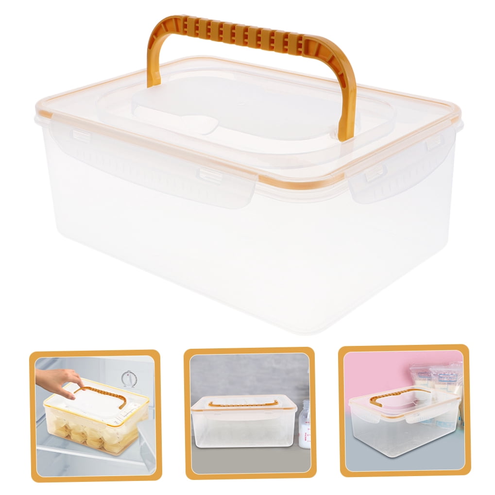 LOLIPPYY 2Pcs Space Efficient Clear Freezer Organizer Bins for Breastmilk Bags and Bottle Storage