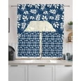 thumbnail image 2 of Blue Leaves Kitchen Curtains Sets 24 Inch Length with Valance, Farmhouse Pastoral Spring Leaf Branch Swag Valances and Tiers Curtain Set Drapes Swag Curtains for Living Room, Bathroom, Bedroom, Cafe, 2 of 6