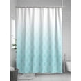 thumbnail image 5 of Fsddascl Morocco Blue Shower Curtain Set - 72" x 78" Washable Bathtub Curtain with 12 Hooks, Geometric Abstract Ombre Lines Retro Waterproof Fabric Stall Shower Curtains for Bathroom/Bathtub Décor, 5 of 6
