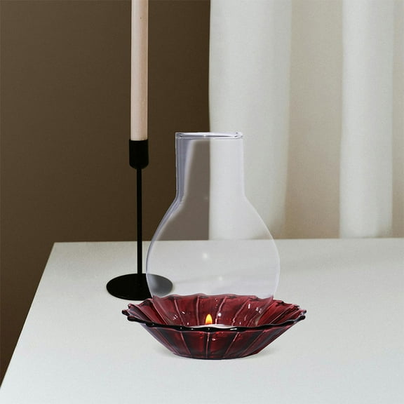 GOOHOCHY 2pcs Transparent Glass Candle Holder Tube Windproof Candle Tube Clear Chimney Shade Tall Candle Cover Glass Hurricane Shade For Home Restaurant Wedding