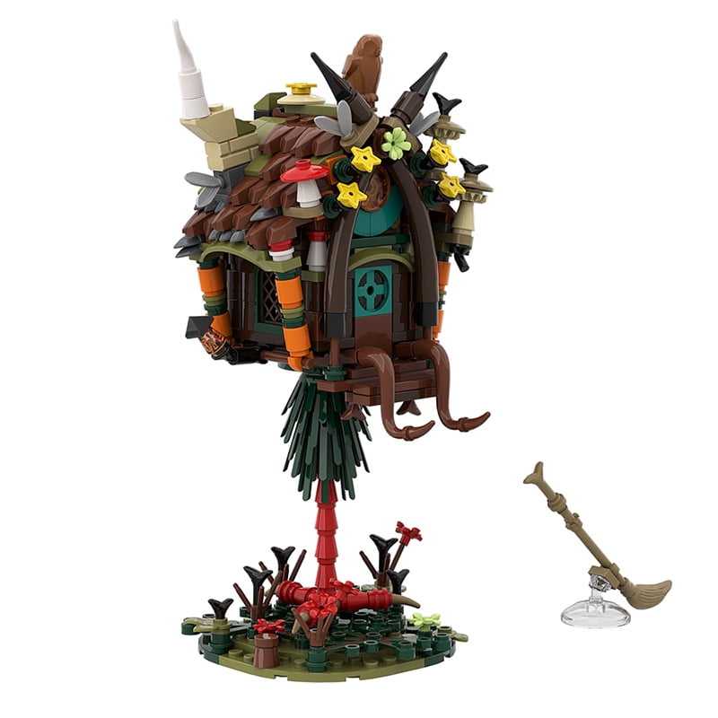 349PCS Baba Yaga Magical Witch House Building Bricks Kit Fantasy Fairy Tale Cottage MOC Assembly Model Desktop Decoration Toy