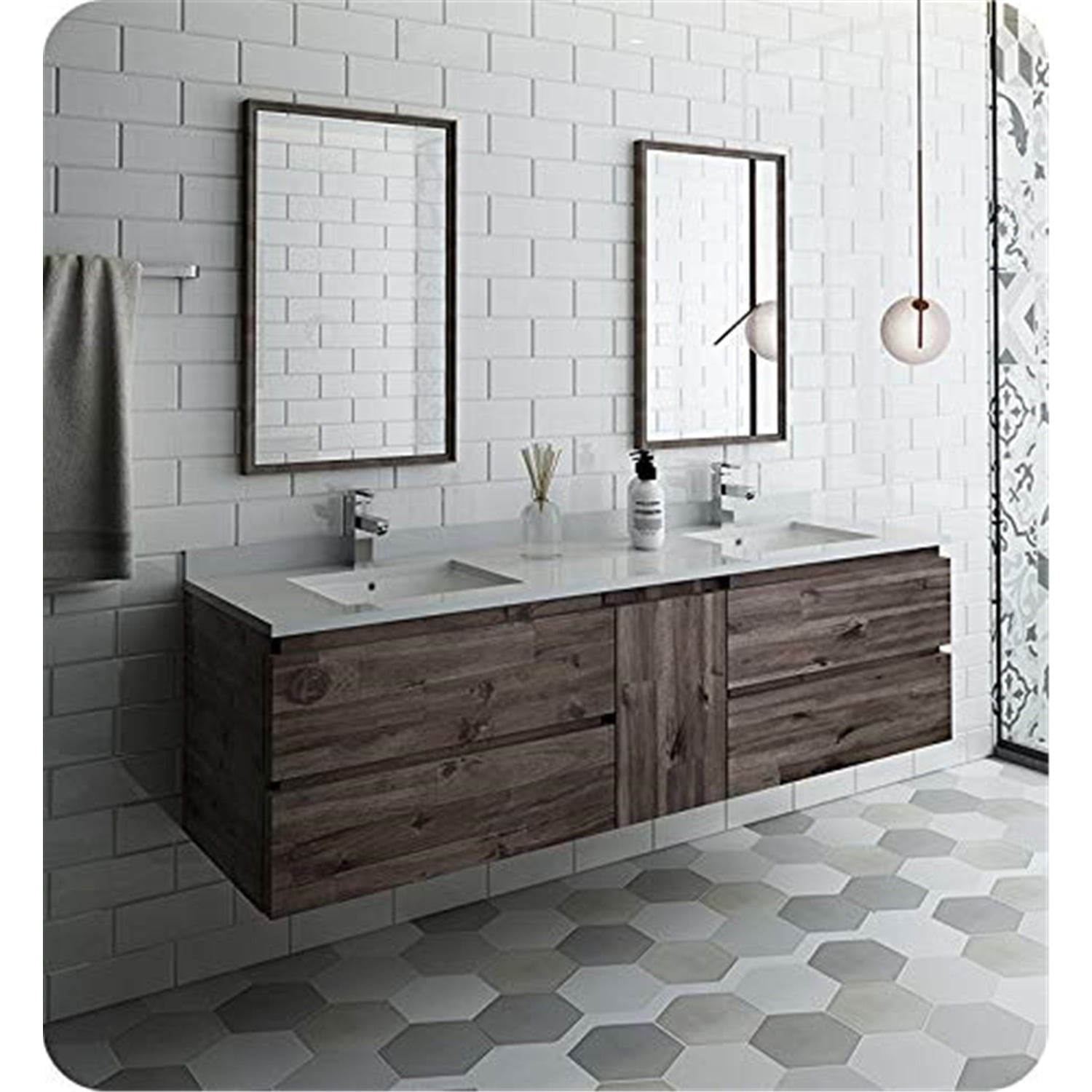 Fresca Formosa 72 Wall Hung Double Sink Modern Bathroom Vanity W Mirrors Walmart Com