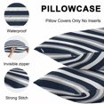 thumbnail image 5 of Navy Blue Gray Stripe Throw Pillow Covers 20x20 Inch Set of 2, Modern Farmhouse Horizontal Striped Waterproof Outdoor Pillow Covers, Decorative Cushion Pillowcases for Couch, Sofa, Bed, Garden, Patio, 5 of 9
