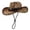 2-Coffee, variant on OOOUM Woven Straw Cowboy Hat For Men Women Leather Band Western Hat Fashion Party Cowgirl Hat One Size