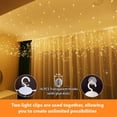 thumbnail image 4 of HXWEIYE 300LED Lumières de Rideau de Fée, 9.8x9.8Ft Blanc Chaud 8 Modes USB Guirlande Lumineuse avec Télécommande pour Chambre, Intérieur, Extérieur, Mariages, Fête, Décorations, 4 of 7