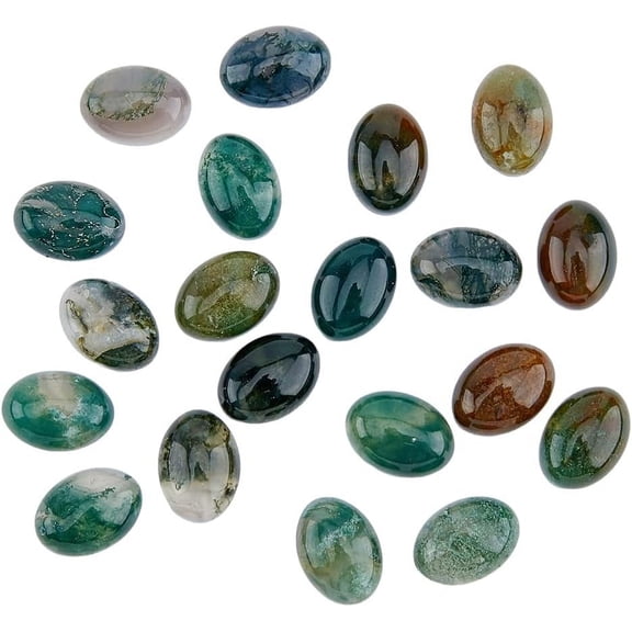 1 Set 20Pcs Natural Malaysia Jade Cabochons Oval 14x10x4~5mm