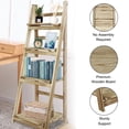 thumbnail image 6 of Fionafurn 4-Tier 44'' Ladder Shelf Bookshelf Bookcase Storage Display Plant Leaning Shelf Natural, 6 of 10