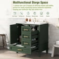 thumbnail image 3 of EUROCO 30" Modern Bathroom Vanity Cabinet Solid Wood with Top Basin,Bathroom Storage Cabinet with Soft Closing Door and 3 Drawers,Green, 3 of 9