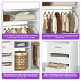 thumbnail image 4 of iSunirm 72" Closet System 2-Piece Set, Walk-in Closet System with 6 Drawers & 4 Hanging Rods, Heavy Duty Wardrobe Closet with Open Storage Shelves, for Bedroom/Closet, 72"L x 16"W x 80"H, White, 4 of 9