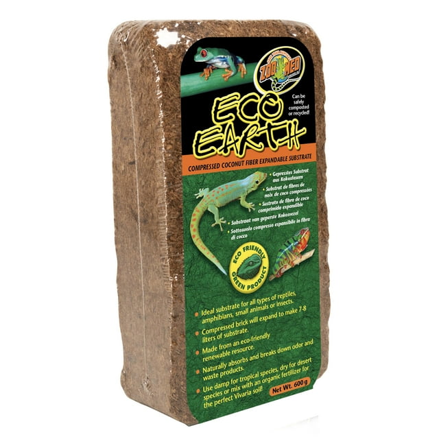 Sustrato de fibra de coco Zoo Med Eco Earth Reptiles, paquete de 3