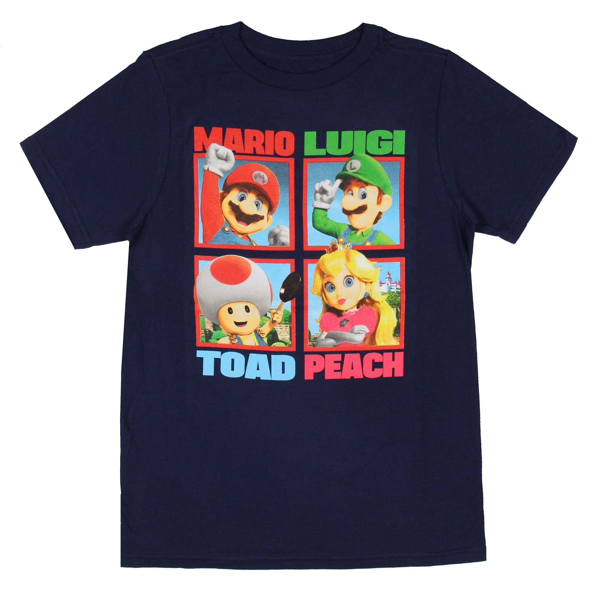 Super Mario Boys Shirt Mario Luigi Princess Peach Toad Youth Kids T