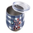 thumbnail image 3 of Patriotic French Bulldog 4th of July Independence Paws 12oz Stainless Steel Wine Tumbler Insulated Cup with Lid Dog Lover Gifts - 02010, 3 of 5