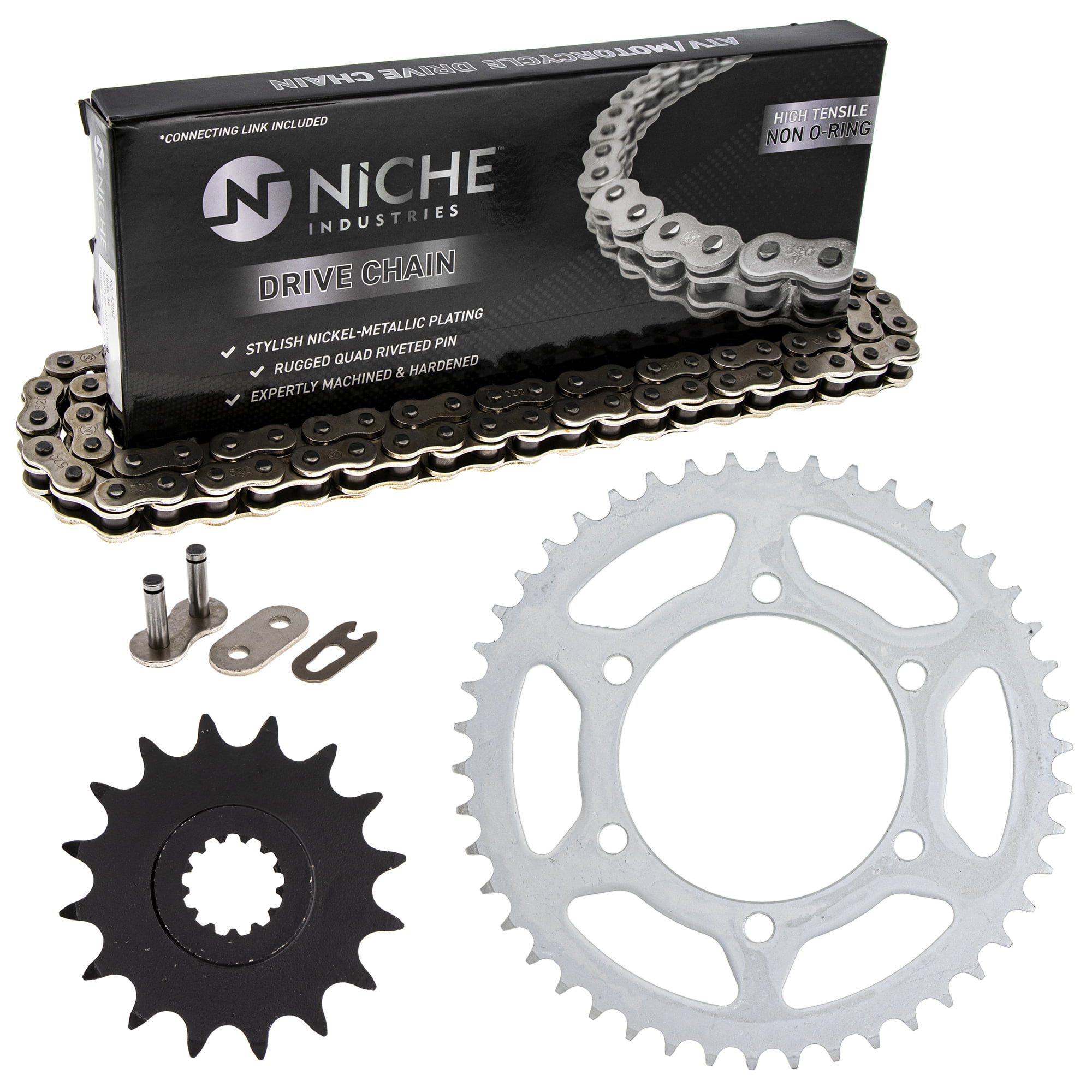 NICHE 520 Drive Chain 120 Links O-Ring With Connecting Master Link for Motorcycle ATV Dirt Bike 