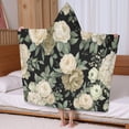 thumbnail image 5 of Pioneer Flower Floral Print Pattern Hooded Bath Towel，60"x35" for Ages 3 To 12 Kids, Quick Dry Lightweight Soft Microfiber Hood Beach Towel Cover Up for Kids, 5 of 7