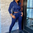 thumbnail image 2 of MIUOWANP Two piece Sets for Women Women's Fashion Hooded Long Sleeve Slim Zipper Sports Casual Suit, 2 of 5