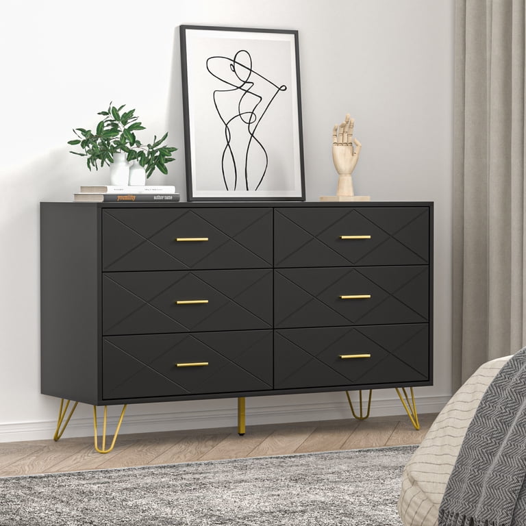 green emerald velvet dress CARPETNAL Black Dresser for Bedroom, 7 Drawer Dresser with Wide Drawer –  WoodArtSupply main image 0