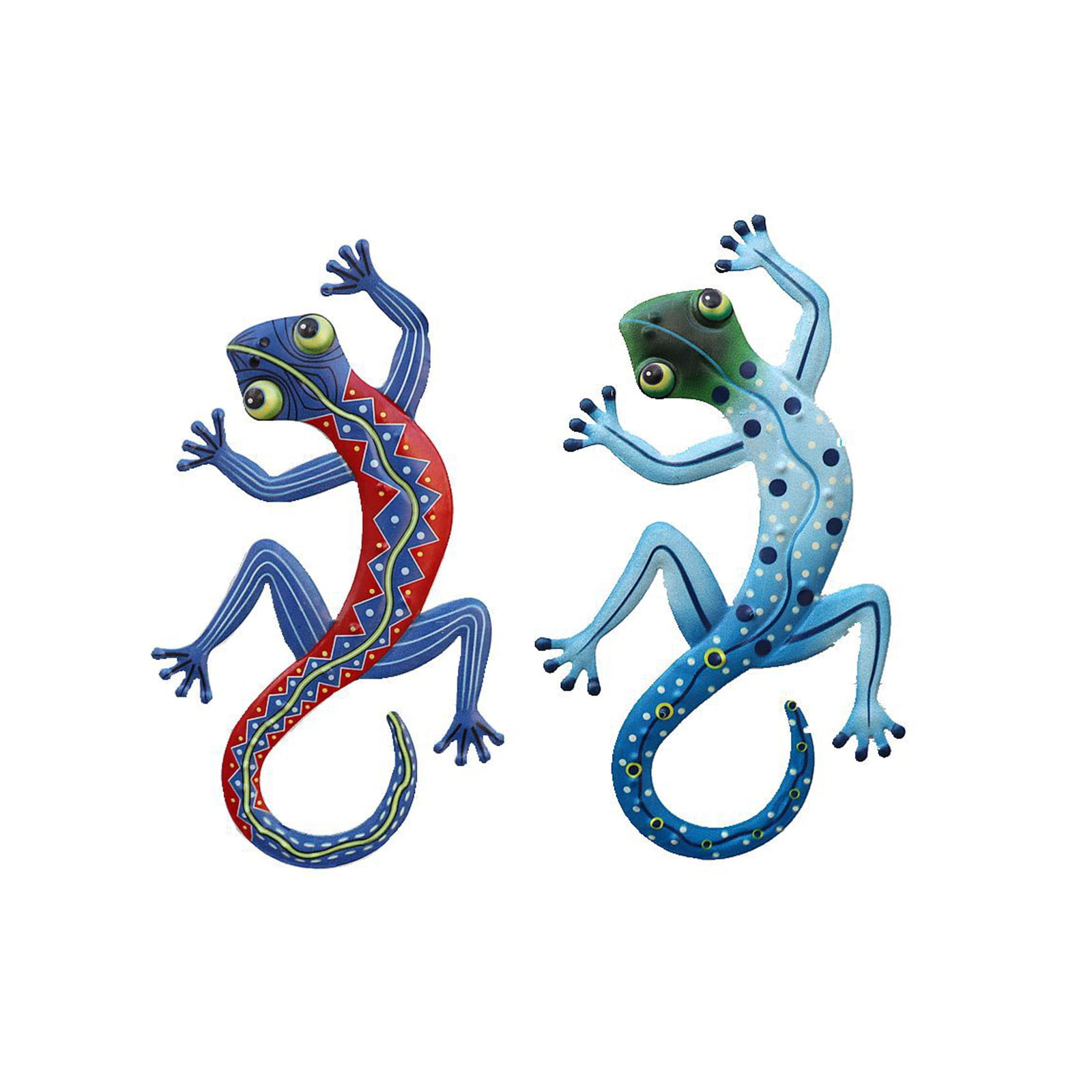 Gecko Metal Wall Art Outdoor Decor, 2PCS Lizard Geckos Garden Hanging ...