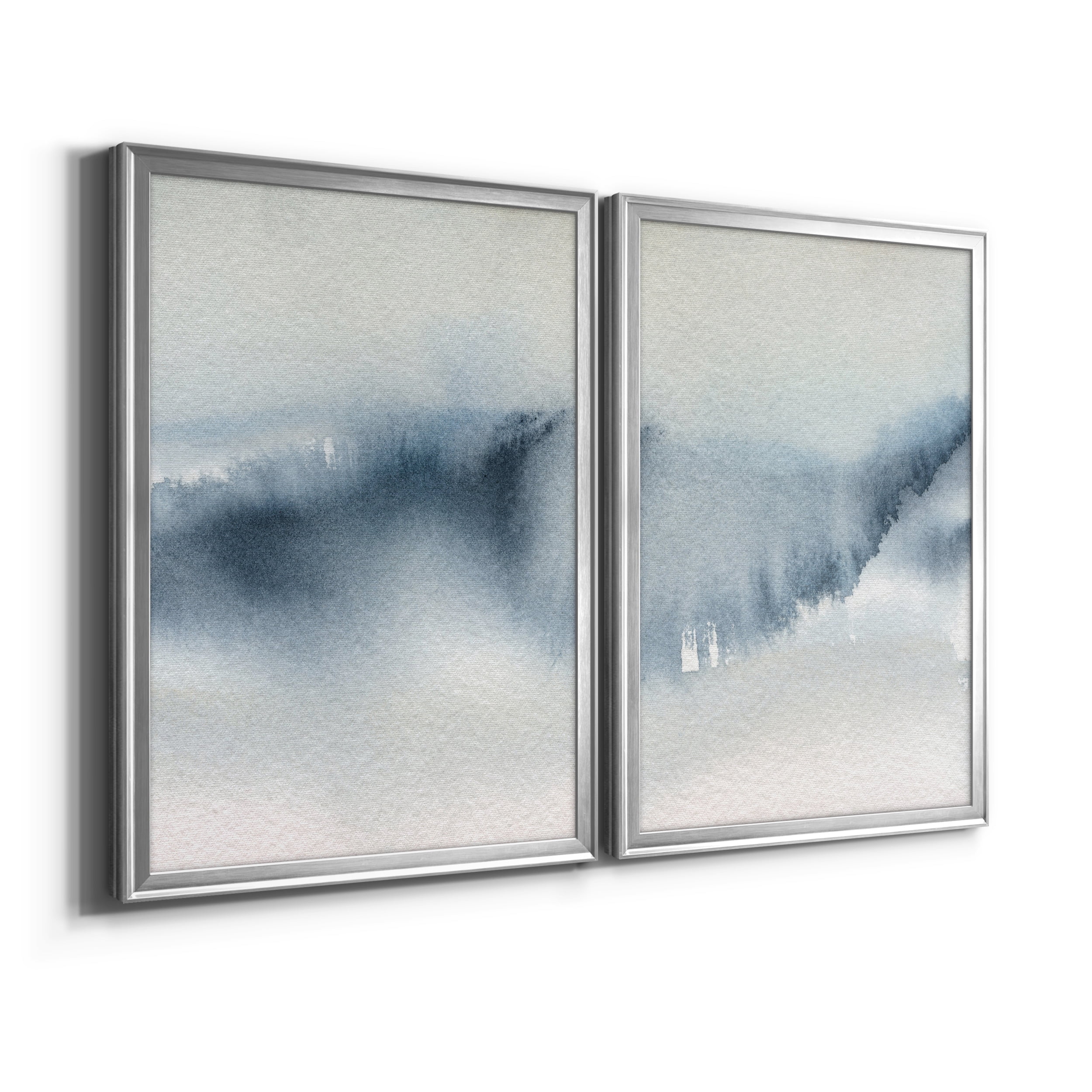 2 Piece Set Summer Rain I Premium Framed Canvas - Ready to Hang - 22.5 x 30.5 Each - Silver Frame