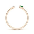 thumbnail image 2 of ANGARA Natural Two-Stone Square Emerald & Pear Diamond Open Ring in 14K Rose Gold for Women (Size-3mm) | May Birthstone, Birthday, Anniversary, Jewelry Gift for Women | Natural Emerald Ring, 2 of 9