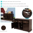 thumbnail image 3 of Sunnydaze 52" Solid Pine Sideboard Cabinet with 3 Doors 3 Drawers Adjustable Shelf, Dark Brown, 3 of 16