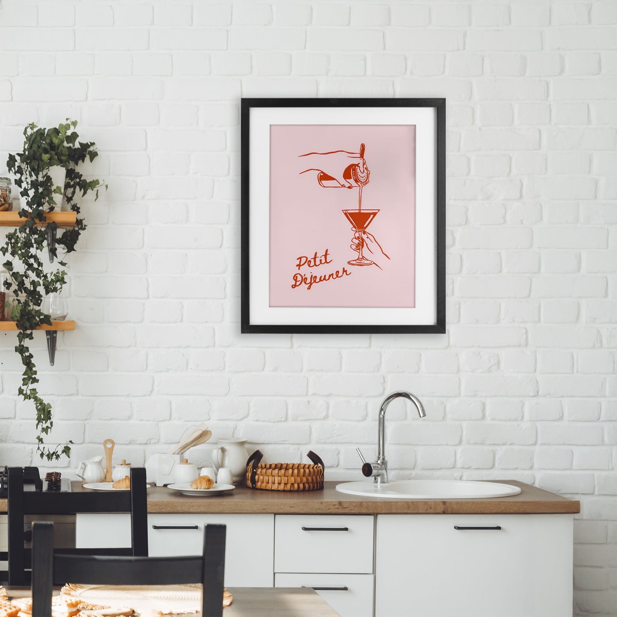Stupell Industries Pouring Brunch Cocktail Black Framed Print Under Glass, design by The Prints Vibe