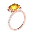 thumbnail image 3 of 2.30 Ct. Ttw Diamond And Cushion Cut Citrine Ring In 10K Rose Gold, 3 of 7