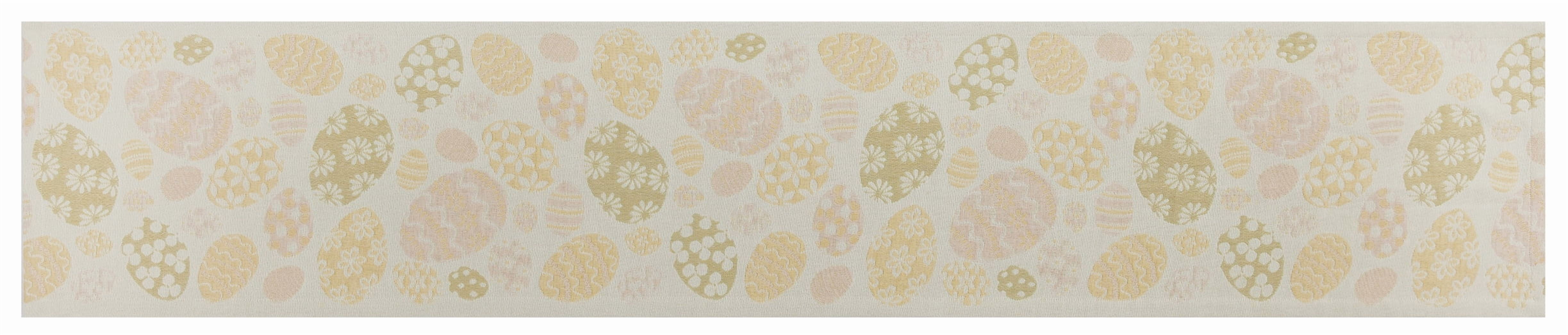 Easter Egg Table Runner - 14" x 72" - 100% Cotton, Multi-color