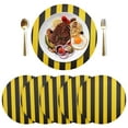 thumbnail image 5 of Ryvnso Yellow Stripes Line Pattern Round Plate Mats Dining Table Placemat Set of 4 for Holiday Decoration, 5 of 7