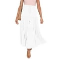 thumbnail image 5 of Topvent Women’s Boho Maxi Skirt - Elastic High Waist Ruffle A-Line Swing Long Skirt White M, 5 of 7