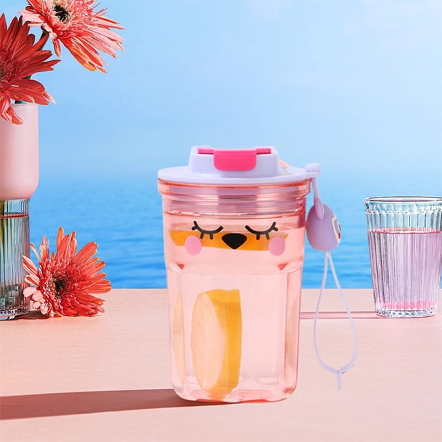 Accesorios deportivos Taza de café Vaso Fácil portátil Hombres Mujeres Taza de plástico Taza de agua con pajita Taza de agua de plástico