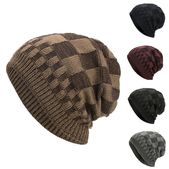 SGFCWSX Beanie Hats for Men,Causal Pullover Warm Daily Cap Khaki Free Size