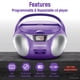 thumbnail image 2 of Magnavox MD6924 Boombox portátil con CD de carga superior y radio estéreo AM/FM en negro | Compatible con CD-R/CD-RW | Pantalla LED | Puerto auxiliar compatible | Reproductor de CD programable | (Púrp, 2 of 5