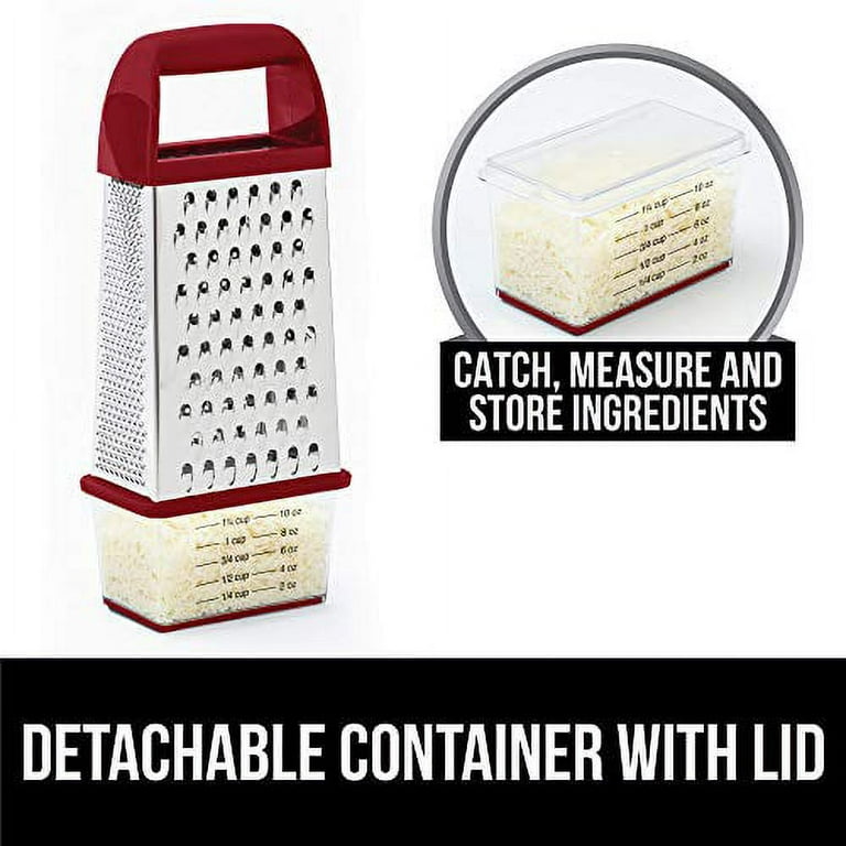Manual Cheese Grater Stand Garlic Shredder Double Sided with Removable  Container Box Kitchen Food Grater for Ginger Potato