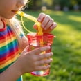 thumbnail image 5 of Plastic Tumbler Cups with Flexible Straws for Cold Beverages and Juices Set of 8 Straws Included for Parties and Everyday Use Drinking Straws #B6 Multicolor_017, 5 of 9
