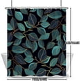 thumbnail image 3 of Teal Leaves Shower Curtain Set Plants Black Modern Fabric Bath Curtain 72x84in Transform Your Bathroom into a Lush Garden Retreat Includes Hooks, 3 of 6