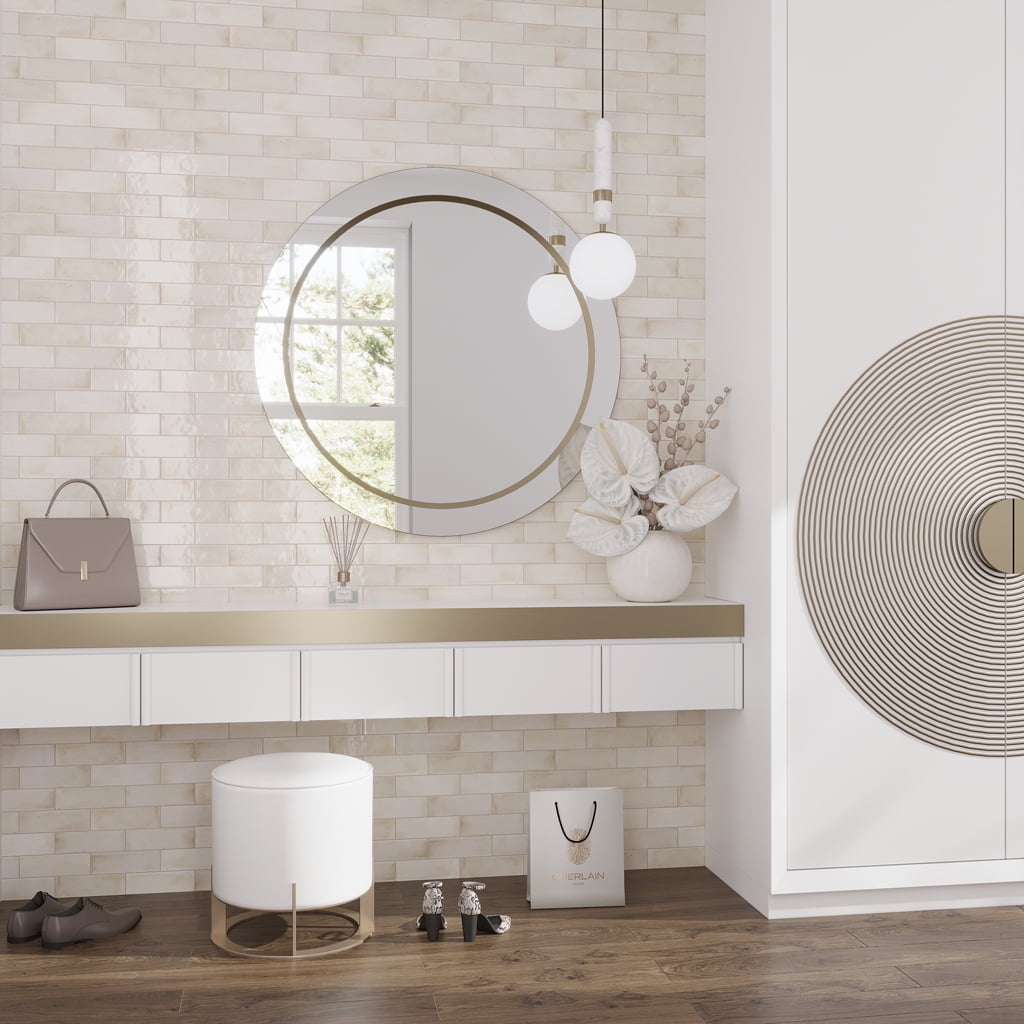 Antiek 2.58 in. x 7.9 in. Glossy White Ceramic Subway Wall and Floor Tile (5.38 sq. ft./case) (38-pack)