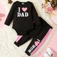 thumbnail image 2 of TAIAOJING Baby Girl Boy Clothes Clothes Long Sleeve Letter Print Romper + Pants 2Pcs Winter Fall Set Outfits 12-18 Months, 2 of 6