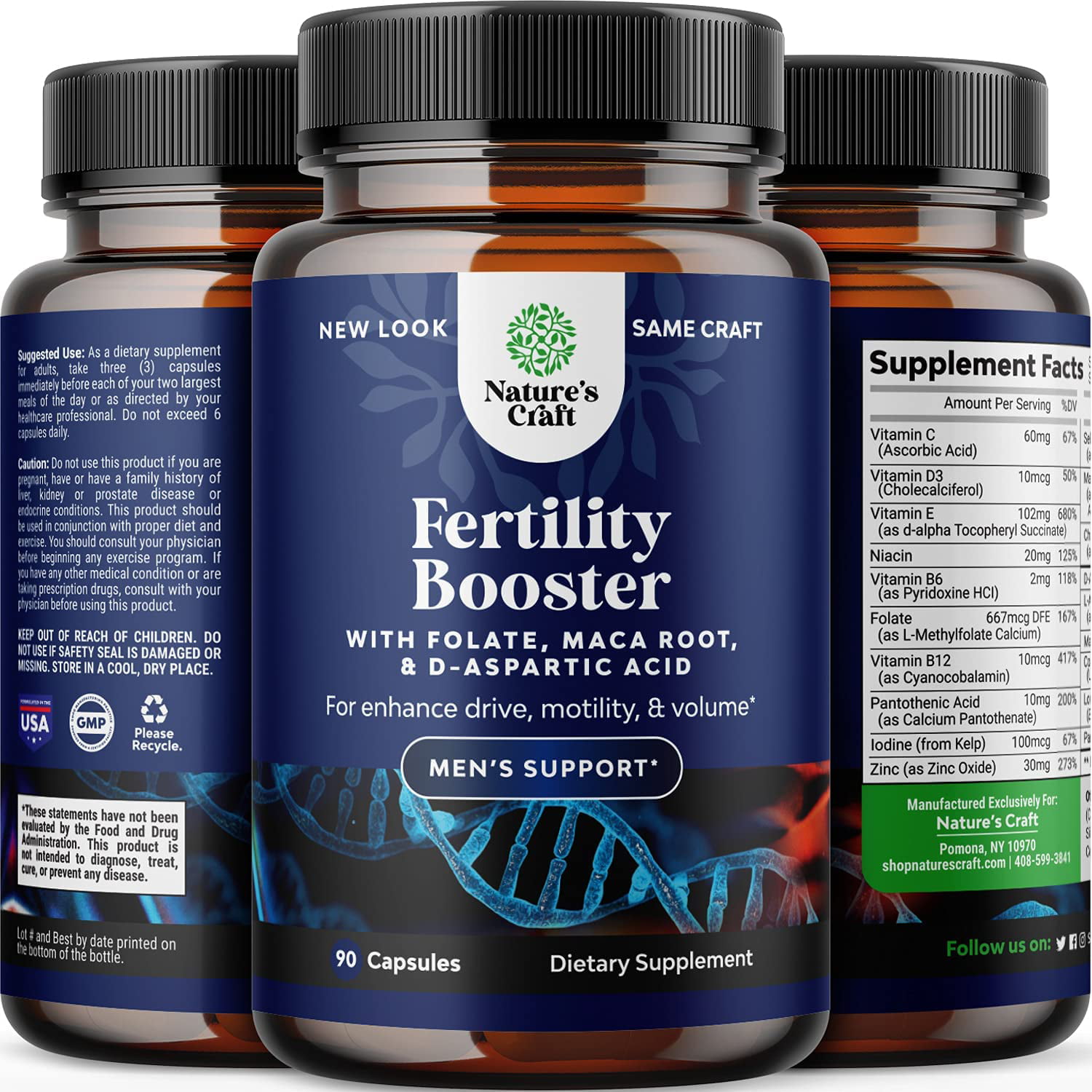 Prenatal Multivitamin Male Fertility Supplement LArginine DAspartic