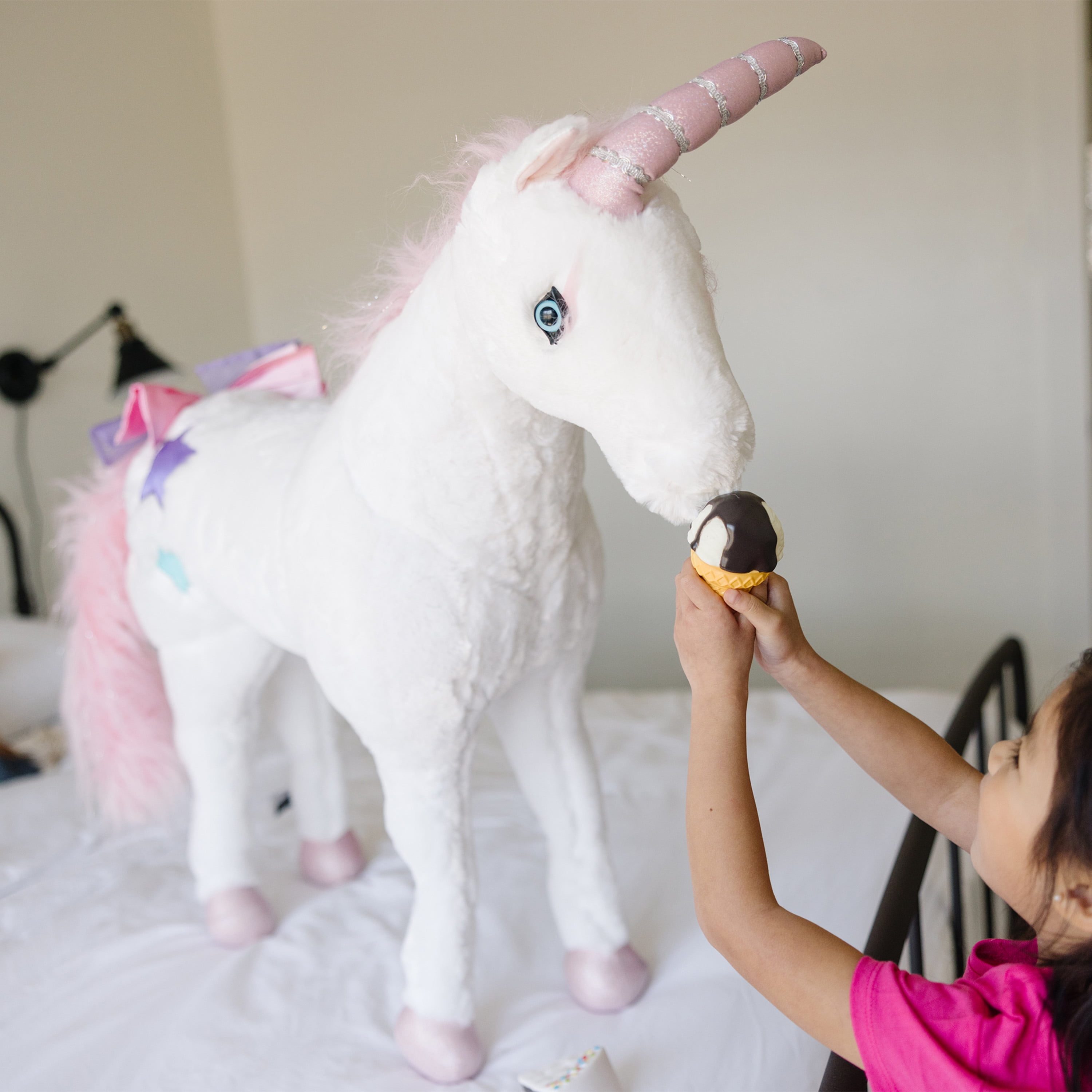 Melissa Doug Giant Unicorn Lifelike Plush Stuffed Animal over 2 feet tall Walmart