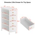 thumbnail image 3 of YILQQPER Narrow Dresser Storage Tower with 4 Drawers, Slim Dresser Chest of Drawers with Steel Frame, Wood Top, Golden Knobs, White Dresser for Bedroom, Bathroom, Small Spaces, Laundry, Closet, White, 3 of 7
