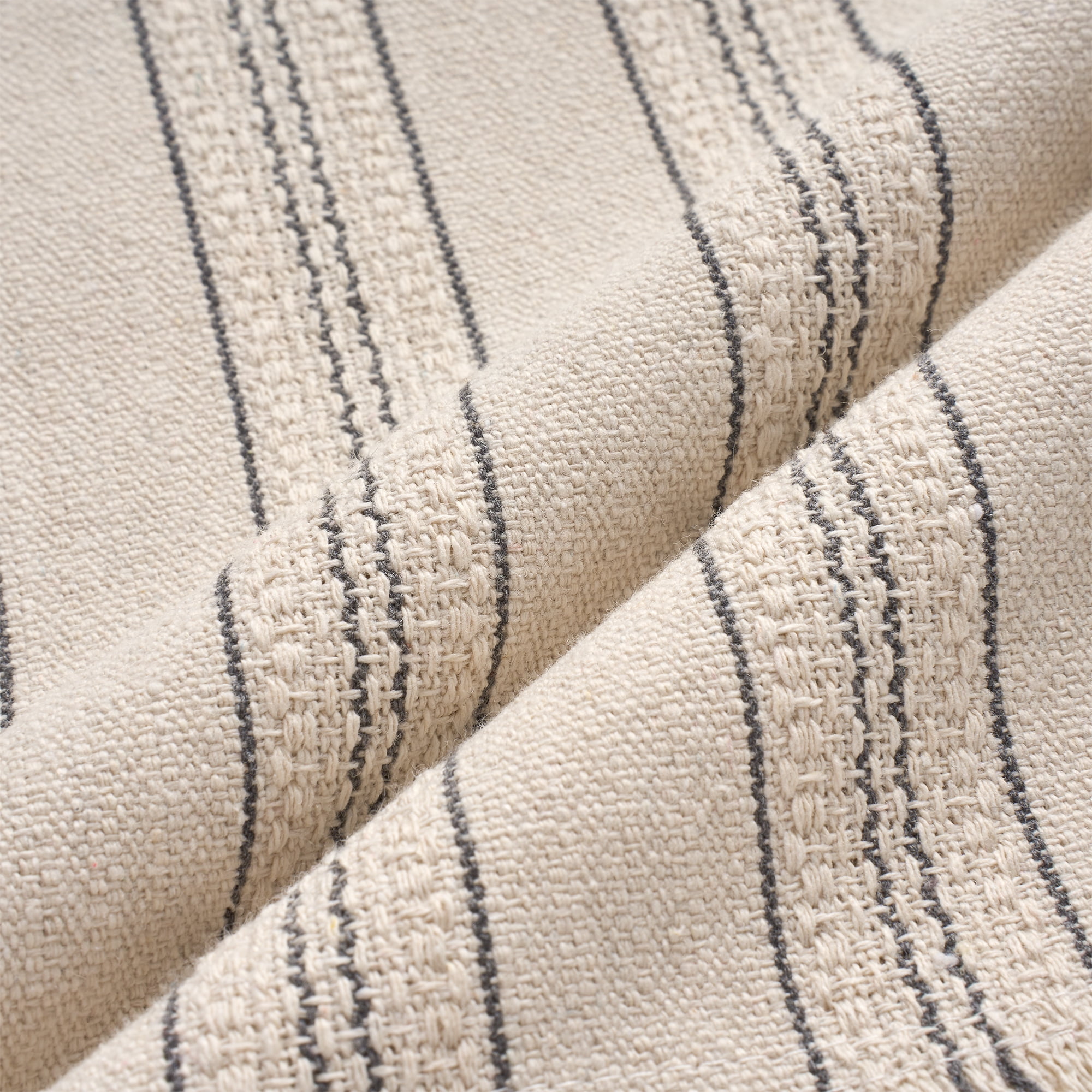 Unique Bargains Pack of 2 Striped Throw Pillow Covers with Tassel Edge Blue