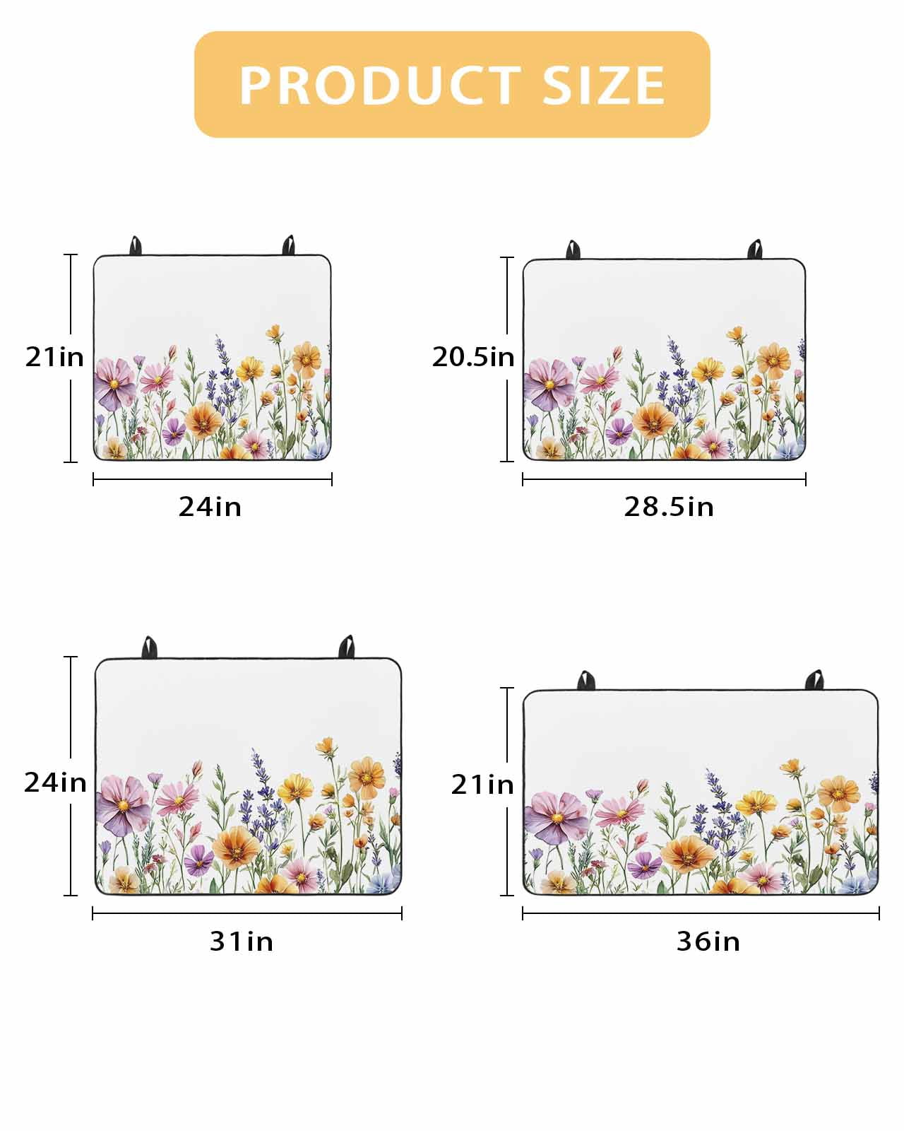 nqOlkjepod Large Induction Cooktop Protector Mat 31"x24", Spring Floral Stove Top Covers for Electric Stove, Yellow Purple Flowers Farmhouse Decorative Stove Burner Cover Mats, Glass Top Stove Cover